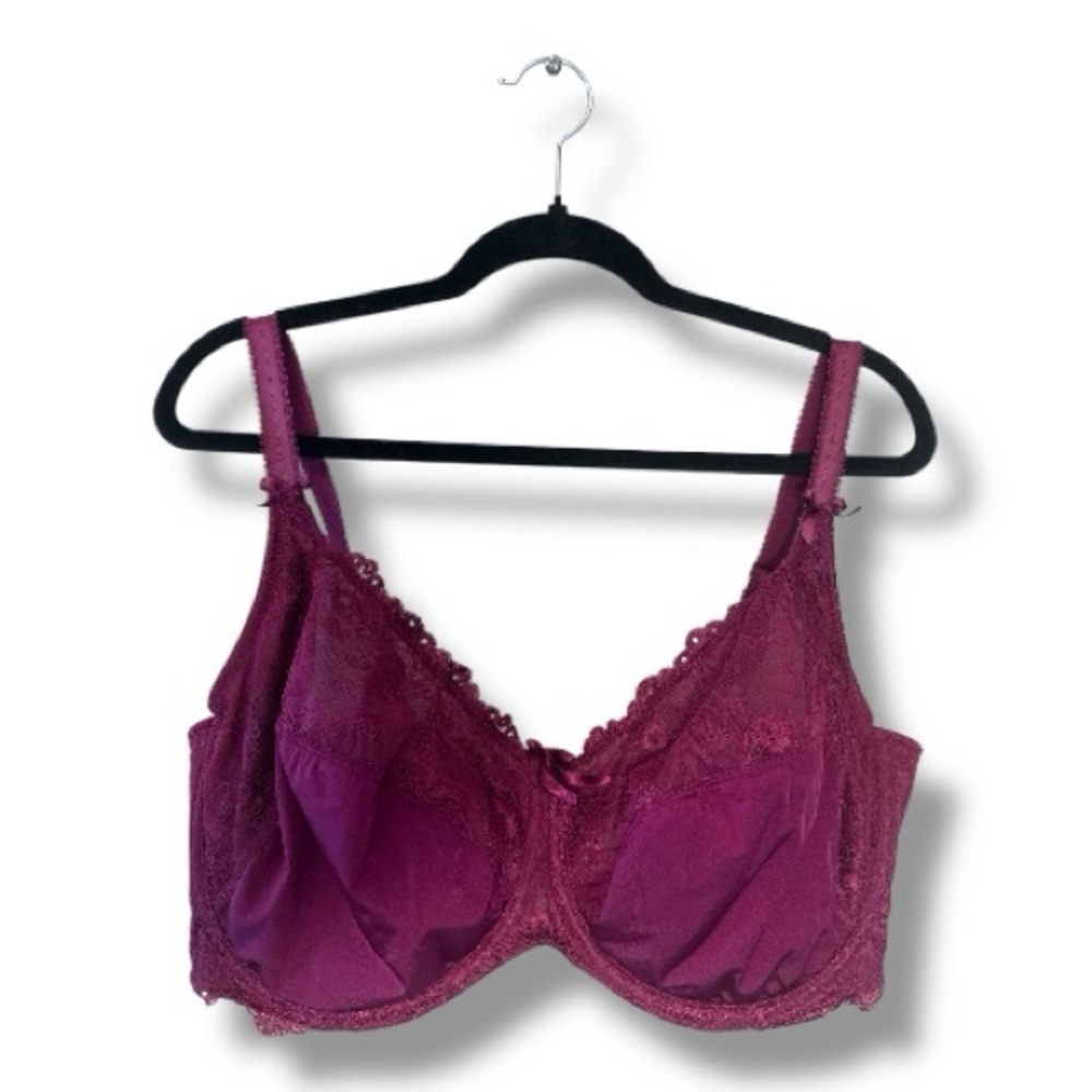 Pour Moi Full Figure Lace Women's Bra in Burgundy - Picture 2 of 7